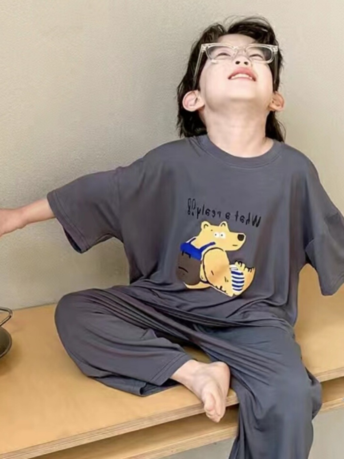 Children's summer silk thin pijama