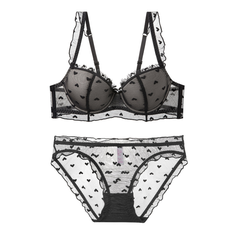 French Lace Push-Up Bra Set for Women, Large Bust Minimizing Bra, High-End Bra Set in a Premium Gift Box
