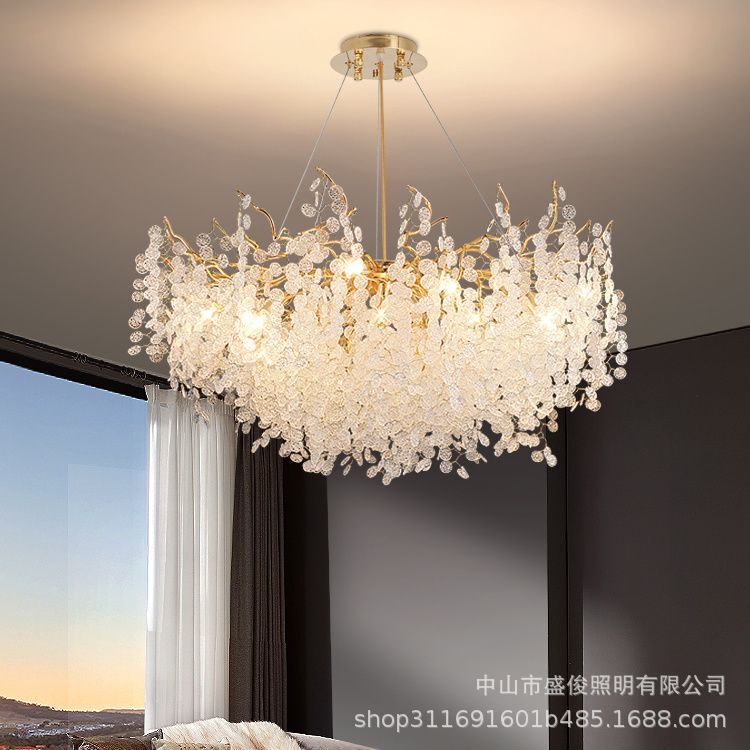 Living Room Crystal Chandelier, Elegant and Luxurious Lighting Decoration, New Main Light, Large Lamp, Dining Room French-Style Chandelier, Crystal Living Room Light