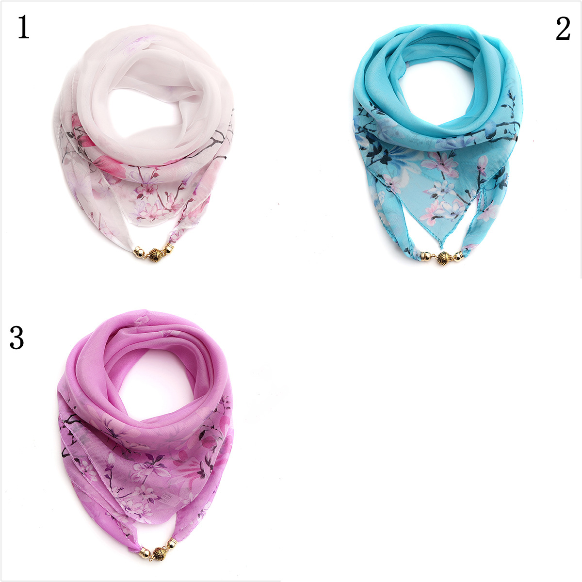 Women's Simple Style Classic Style Color Block Chiffon Silk Scarf display picture 2