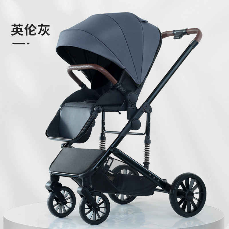 Carrito para bebés se puede sentar y acostar, carro plegable para bebés, carro antichoque de cuatro ruedas, carro BB para caminar, carro ligero para bebés