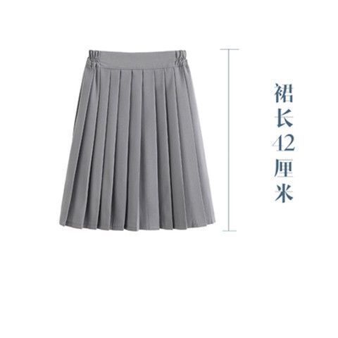 日系甜美JK制服裙百搭学院风校服班服纯色百褶a短裙中长裙半身裙|undefined