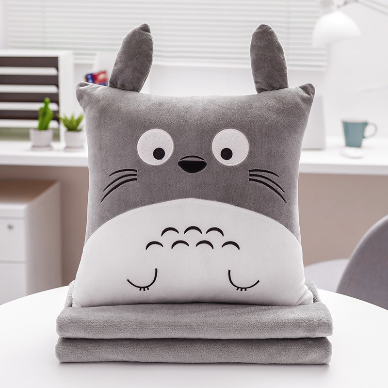 Almohada edredón Almohada de doble uso Manta plegable Cojín interior del coche Almohada Aire acondicionado dos en uno Oficina Siesta