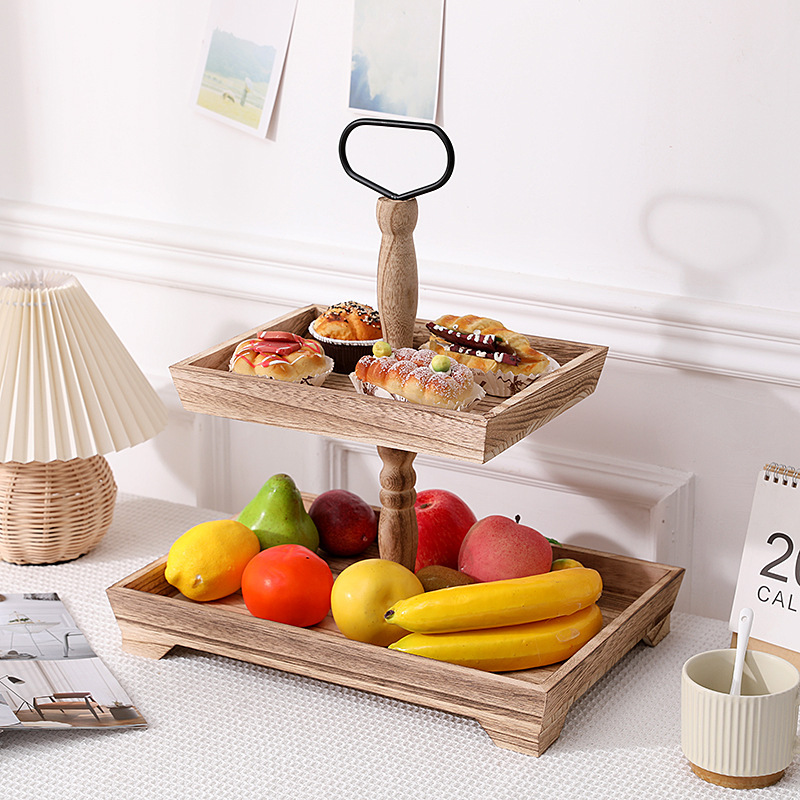 Exhibidor de Madera Maciza para Postres y Frutas image 8