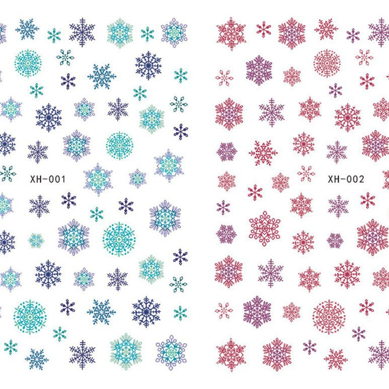 Снежинка маникюрная наклейка трансграничная электрическая торговля маникюра ювелирные изделия INS наклейка цветная зимняя снежинка маникюрная наклейка