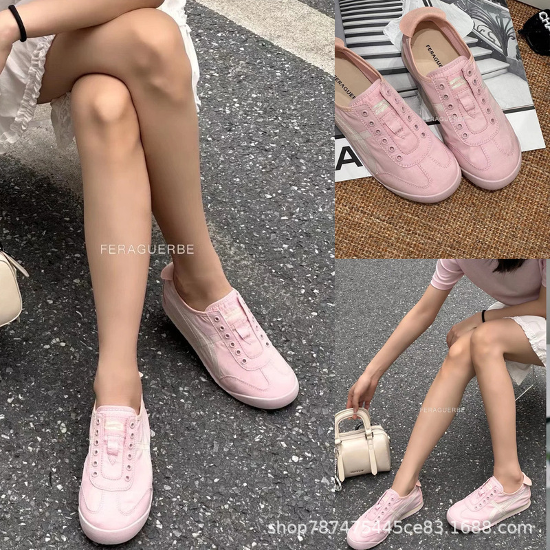 莆田 タンバウザー MEXICO66 SLIP-ON マカロンカラー 防水キャンディーキャンバスシューズ カジュアル スリッポン|undefined