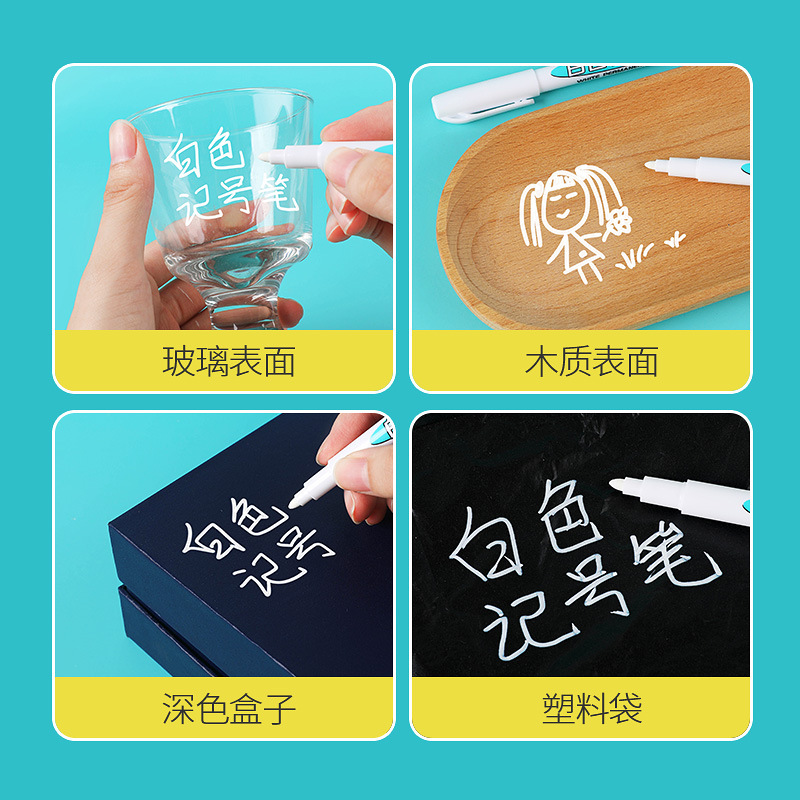 Guangna GN801 Blanco 1mm rotulador pluma de secado rápido a prueba de agua de pintura industrial pluma de pintura de neumáticos pluma de marcado