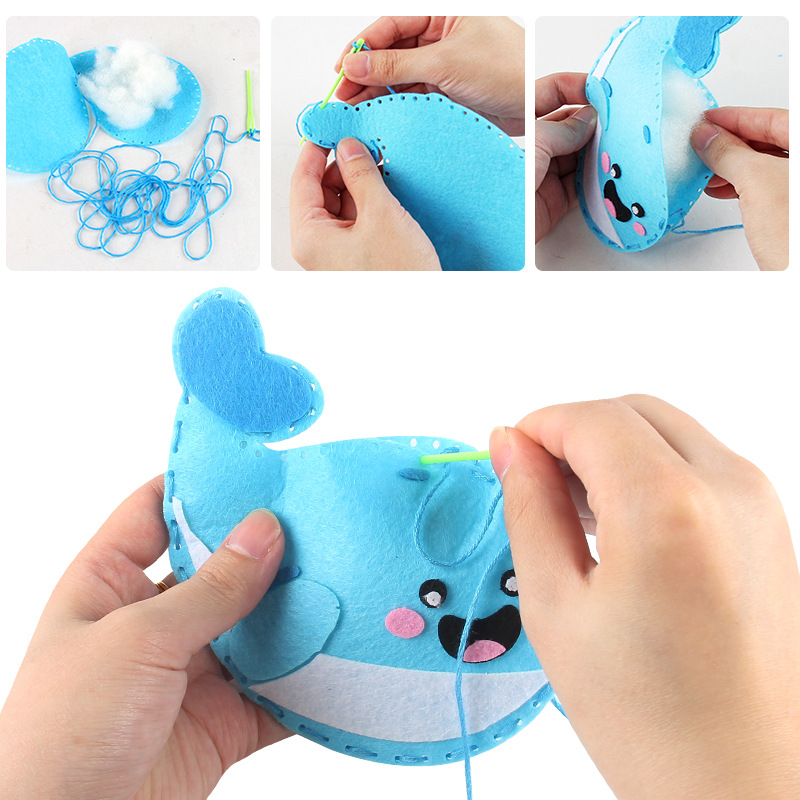 Muñecas de tela no tejida hechas a mano para niños jardín de infantes diy animales materiales hechos a mano bolsas de juguetes para niñas image 6