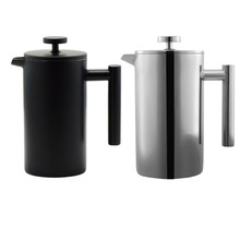 跨境304不銹鋼雙層法壓壺濾壓保溫壺手沖壺帶網咖啡壺過濾法式壺