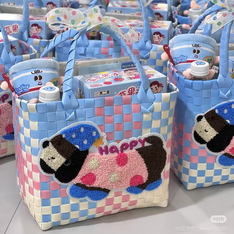 織りキャベツバスケットバッグ DIY お土産バッグ小さなバッグカラフルなハンドバッグレディースハンドバッグ女性|undefined