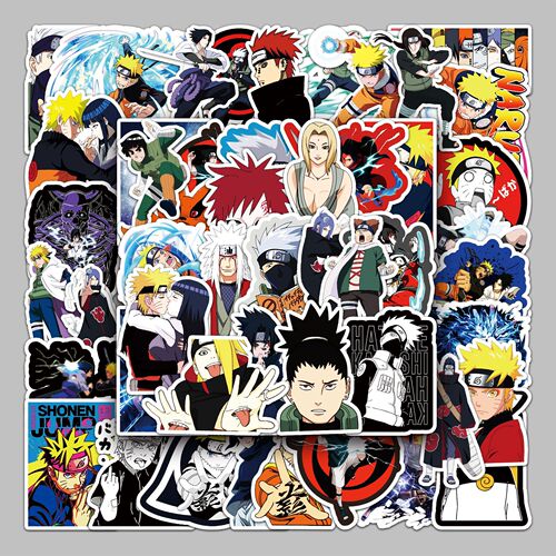 54 Japanese cartoon Naruto anime suitcase cartoon motorcycle car tablet waterproof decorative stickers
