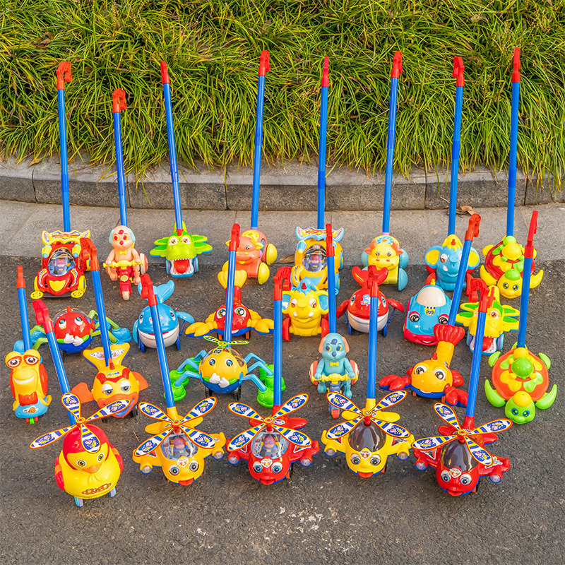 Bebé niño trolley mariposa multifunción Walker Bell mano empuje avión puesto juguete regalo empuje música