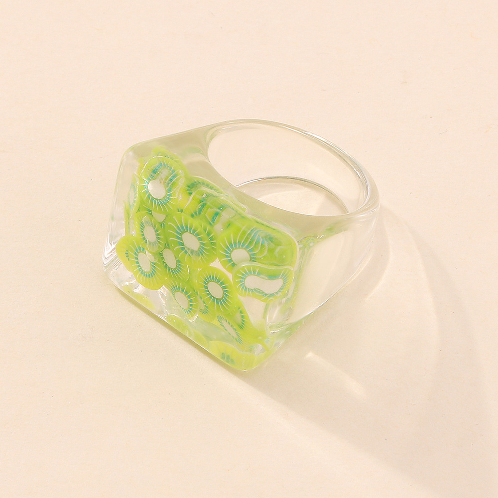 Fashion New Style Square Creative Resin Transparent Ring display picture 8