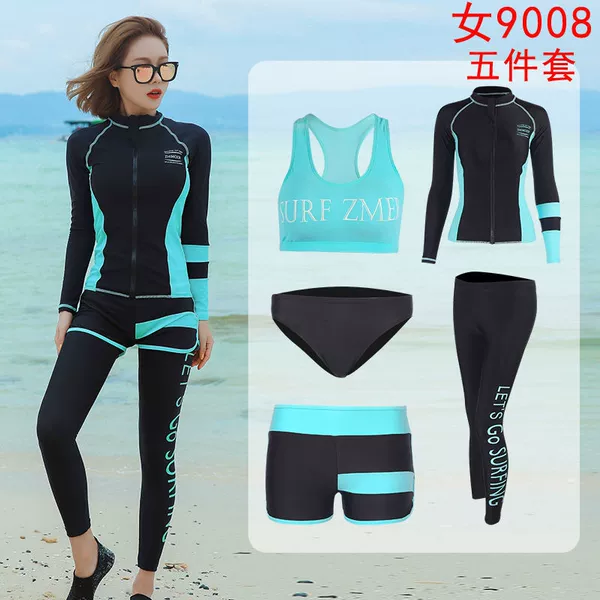 Women's blue and black 98 style five-piece set