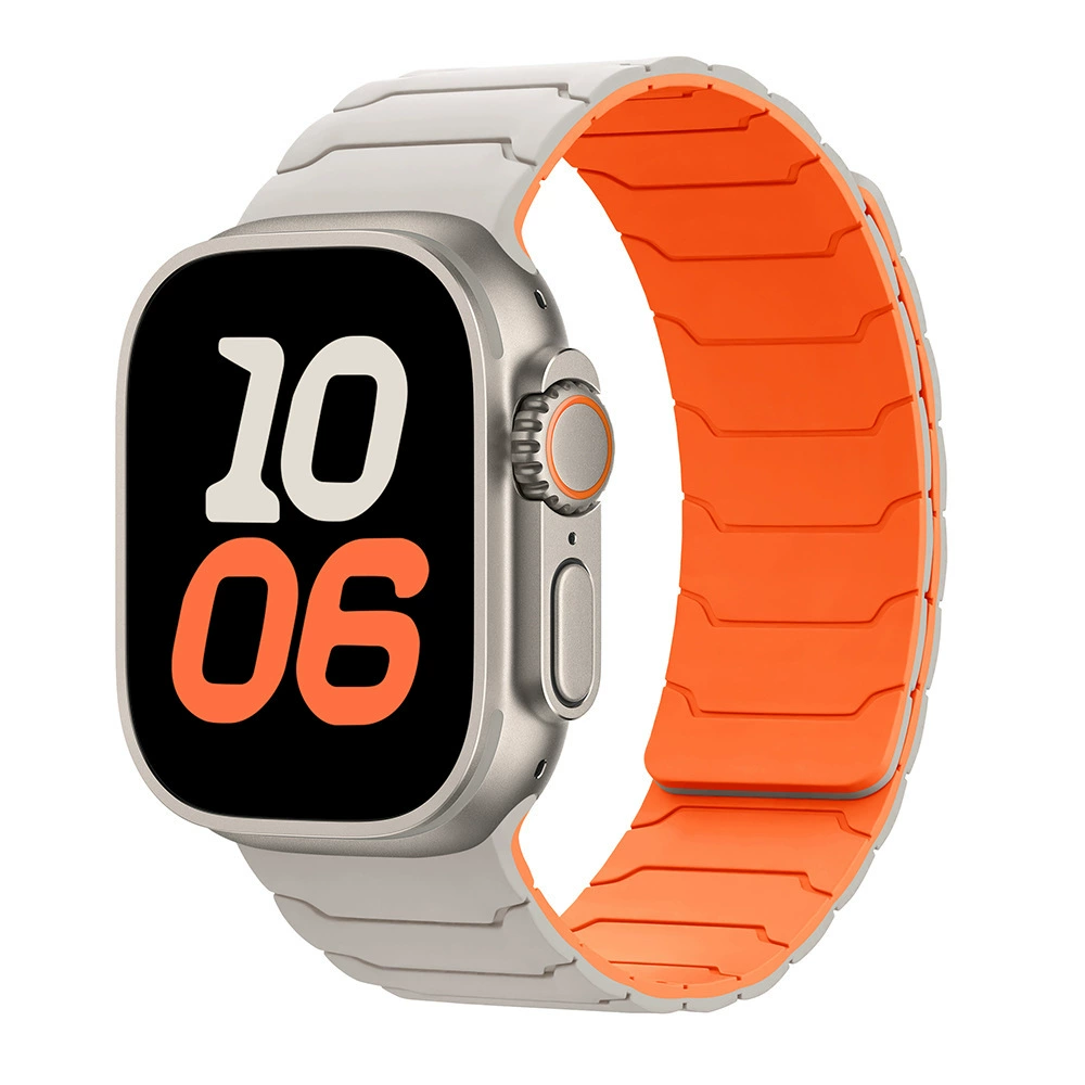 Подходящий ремешок для Apple Watch Armor Warrior Apple Watch S10 поколения силиконовый магнитный ремешок универсальный ремешок для Apple Watch