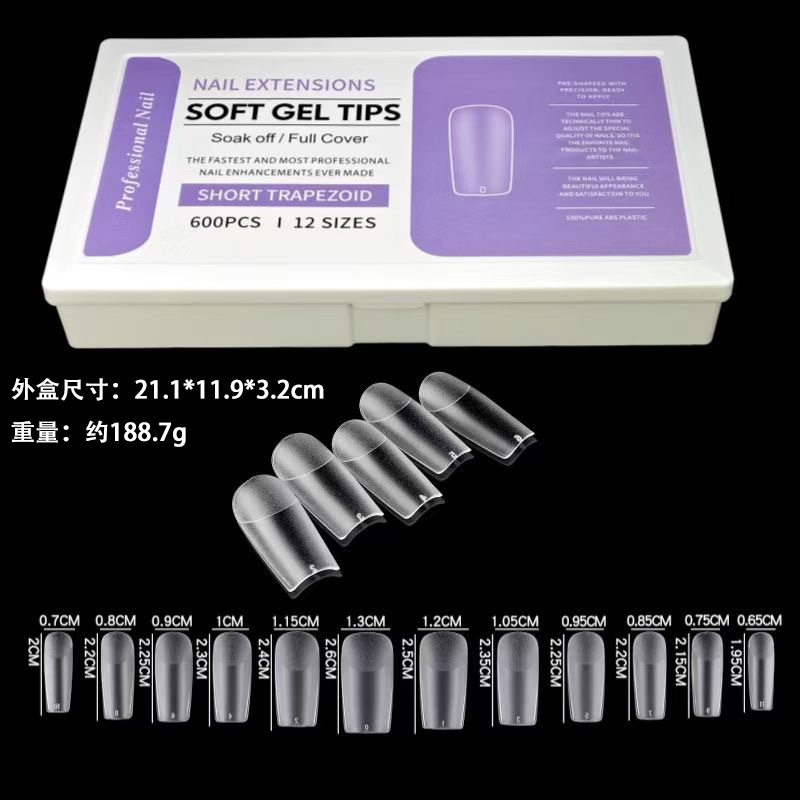 Explosiones transfronterizas de porcelana blanca caja de manicuras esmaltado ultrafino sin marcas sin molienda de grabado desgaste manual manicuras falsas al por mayor