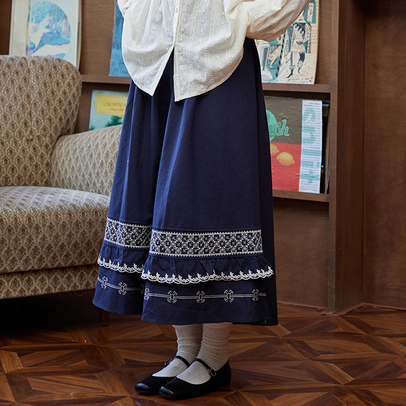 Spring retro ethnic long skirt