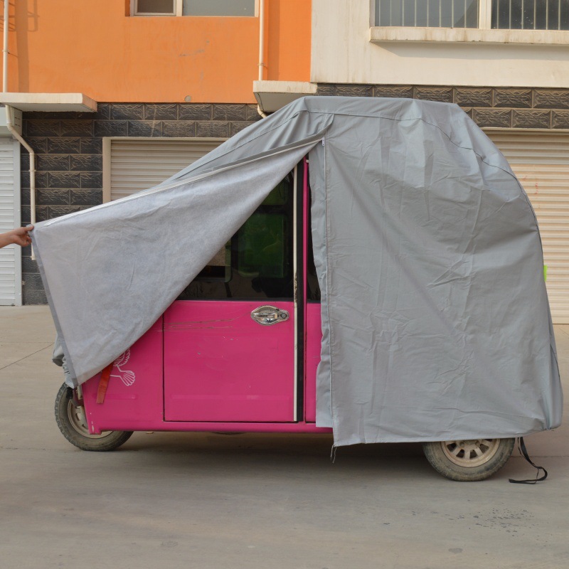 Cross-Border Amazon Electric Tricycle Dustproof Cover, Four-Wheel Vehicle Cover, Rainproof, Sunproof, and Shade-Providing Car Cover with Temu Labeling