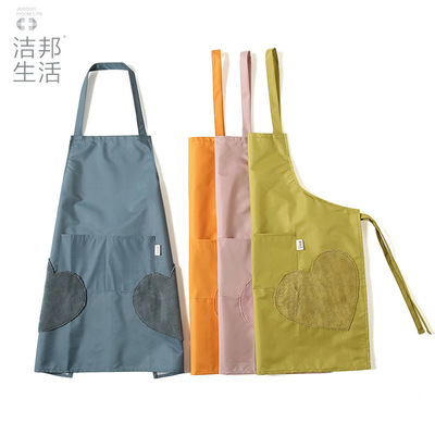 可擦手围裙家用成人PVC仿油围裙厨房餐厅防污工作服定制logo批发