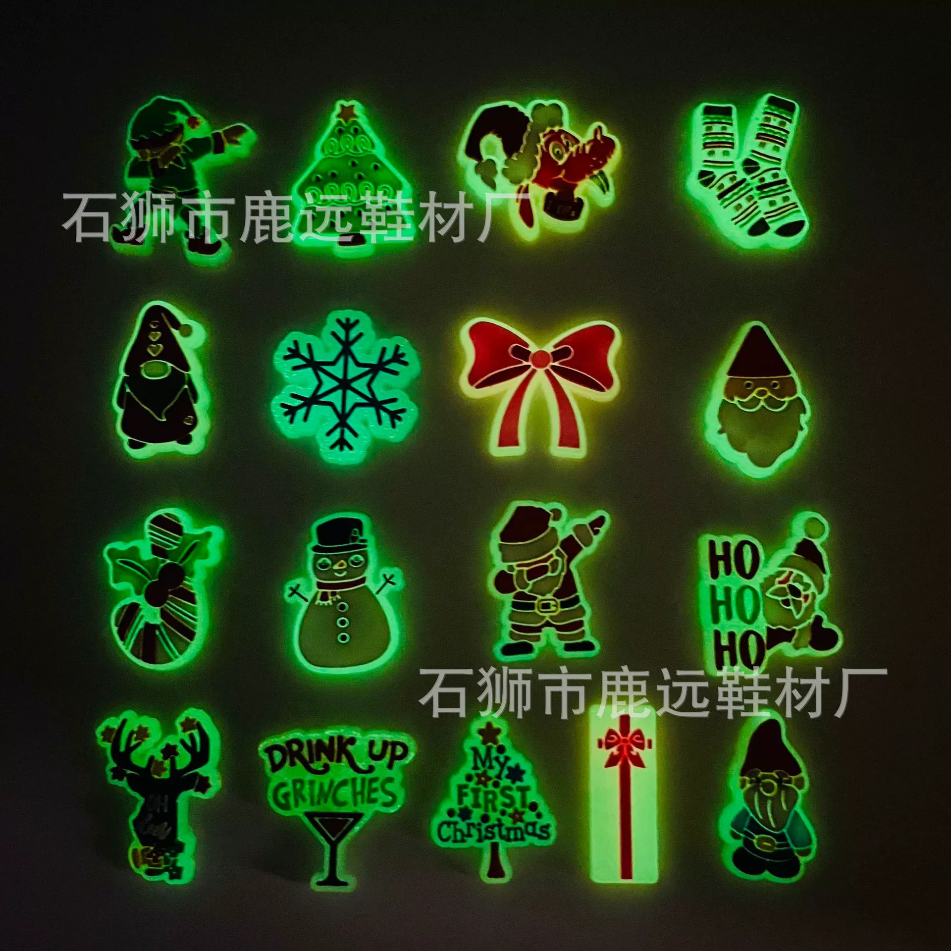 Новая Рождественская елка светящаяся Пряжка для обуви настоящий выстрел флуоресцентные туфли обувь с цветочным отверстием декоративный ремень с ручным кольцом трансграничный в наличии оптом