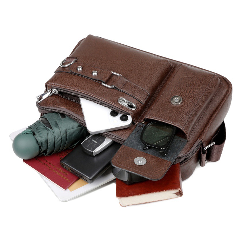 2024 New Men's Bag Crossbody Bag Men's Casual Backpack Business Bag Shoulder Crossbody Bag Men's Portable Horizontal Bag