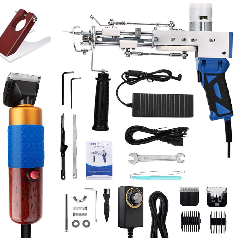 Cross-Border Two-In-One Tufting Gun Set Carpet Gun Electric Clipper Tufting Gun Carpet Electric Knitting Machine Set