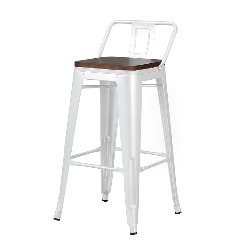 65cm blanco-superficie de madera/cuero