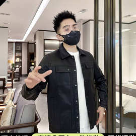 2026男士春秋新款翻领PU皮夹克时尚潮流机车外套百搭短款皮衣
