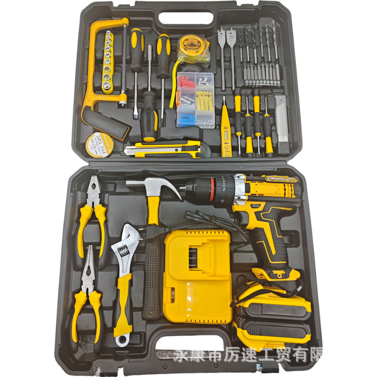 Herramientas eléctricas domésticas transfronterizas taladro de impacto de litio eléctrico de alto rendimiento taladro eléctrico de grado industrial taladro de mano multifuncional carga