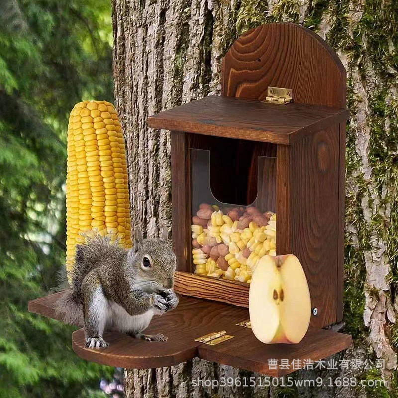 Кормушка для деревянных хомяков Деревянная белка кормушка для маленьких обеденных столов на открытом воздухе Поставки для домашних животных милая белка кормушка для кормления