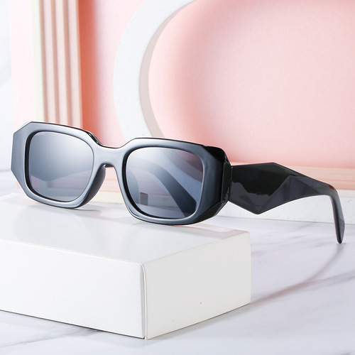 New-style Pra brand Xiaohongshu/Instagram-inspired square-frame sunglasses—unisex, trendy faceted shades with a cross-border vintage vibe