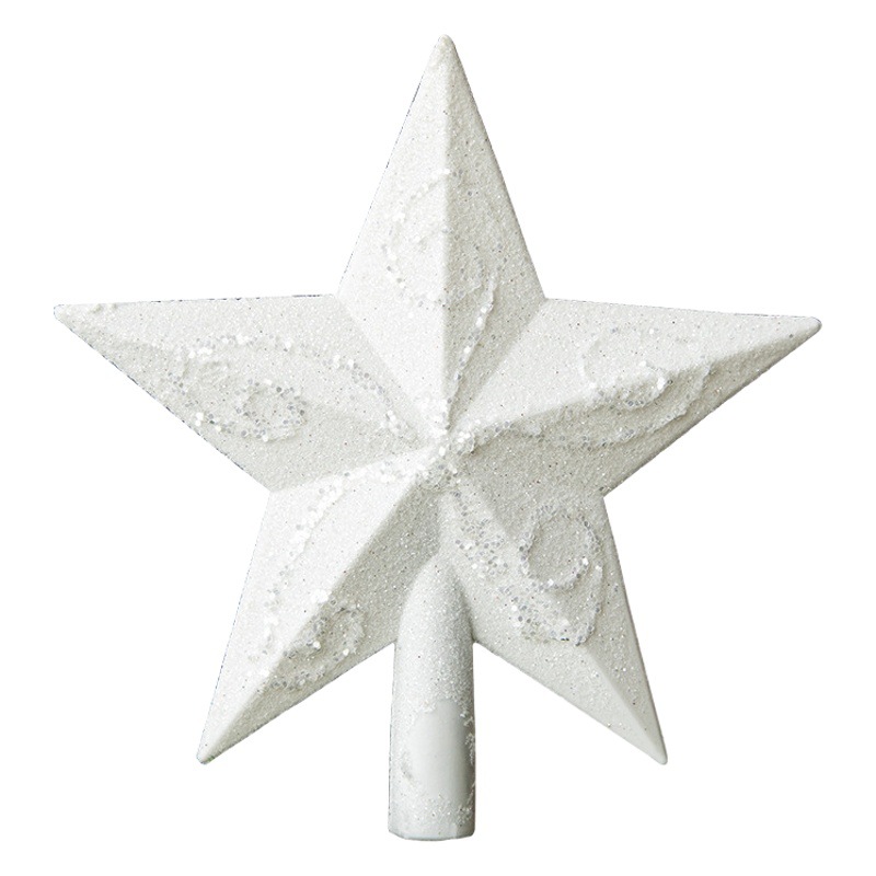 Adorno de Estrella Calada con Brillantina para Árbol de Navidad, Estrella de Cinco Puntas, Decoración Navideña, Suministros para Decoración de Escenarios