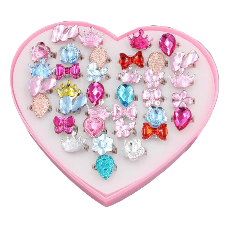 Venta directa de fábrica coreana Yiwu joyería de resina para niños anillo de juguete joyería de niña jardín de infantes pequeño regalo al por mayor