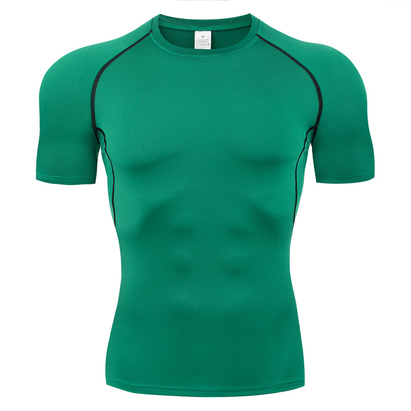 Men's Running Elastic Compression Short-Sleeved Tights Marathon Training Pro Quick-Drying T-Shirt Fitness Sportswear