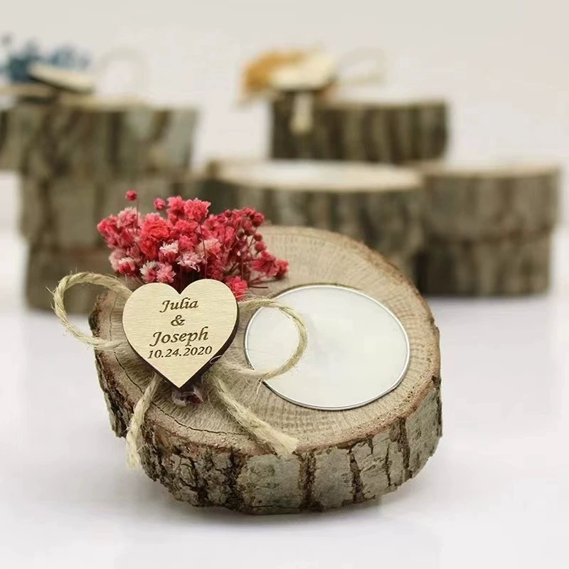 Country creative wooden candle, decorations, ready-made product
