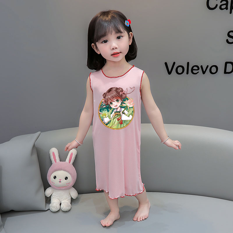 2026 vestido de pijama de hielo para niños verano ocio nuevo pijama de niñas ropa para el hogar vestido de bebé lindo chaleco vestido image 12