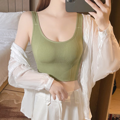 Seamless sports bra for women, comfortable and sexy, beautiful back and chest-wrapped girl's yoga outer bra, sleeping vest