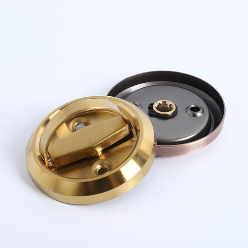 Stainless steel invisible door lock bedroom bathroom sliding door sliding door embedded pull ring room door lock pass safety lock hidden lock