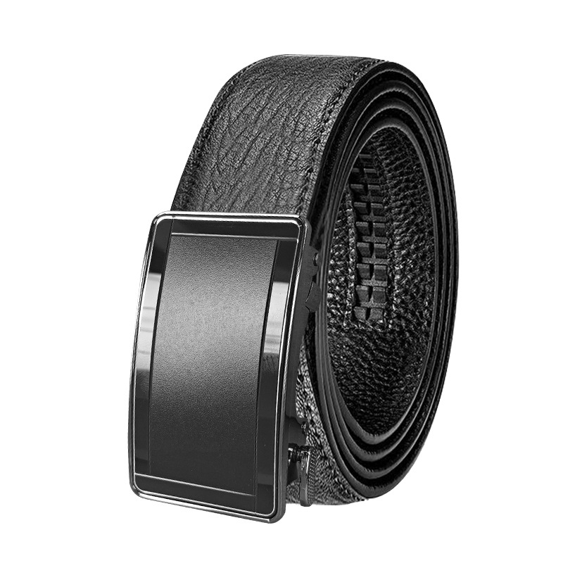现货腰带新款男士内穿自动扣皮带锌合金真皮腰带镭射logo工厂批发