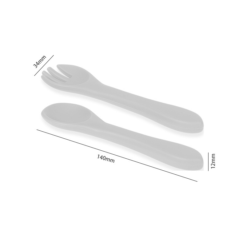 연기 회색 실리콘 포크 스푼