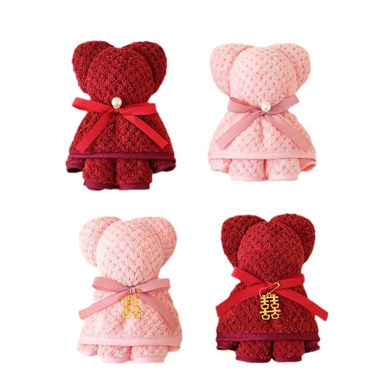 Bear towel 30*40 Wedding Smooth Ceremony Happy Passion Small Grace Lady Return Happy Wedding Wedding Coral Pills