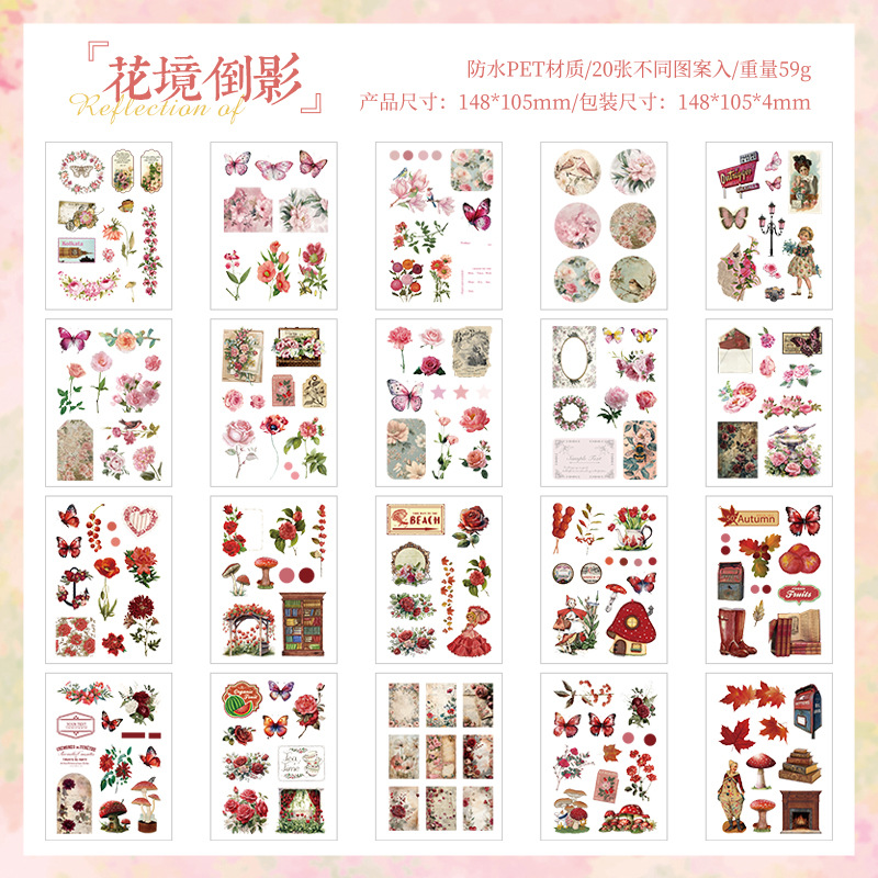 Senluo Vientiane transparente impermeable pegatinas de pet libro de bricolaje diario de libros de decoración pegatinas de material pegatinas de cuenta de manos retro transfronterizas