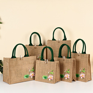 Customized Linen Bags for Commuting Lunch Boxes, Portable Holiday Wedding Gift Bags, Custom-Made Linen Bags, Portable and Convenient