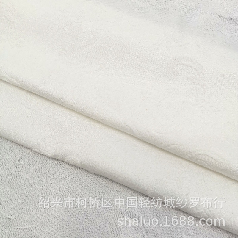 棉粘缎面花朵提花面料 立体暗纹时尚女装外套旗袍连衣裙装饰面料