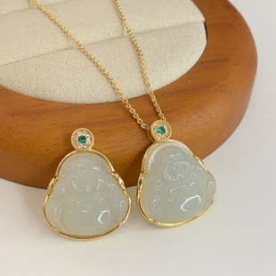 Authentic Natural Hetian Jade Pendant with Certificate, Niche Women's Necklace Paired with Sweater Chain Jade