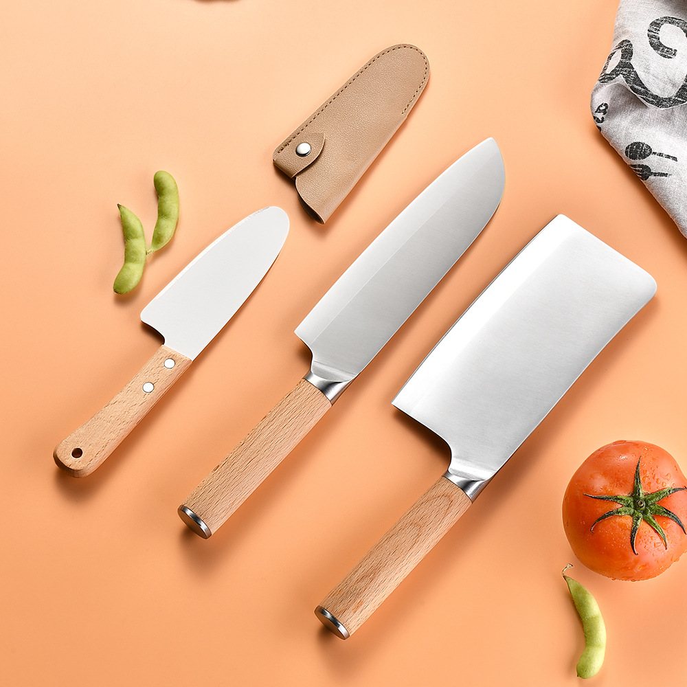Household kitchen stainless steel Japanese chef knife kitchen knife fruit knife 3-piece set combination meat slice kitchen knife suit