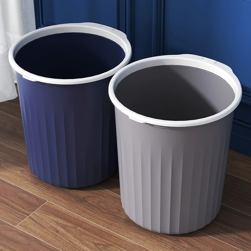 Plastic trash can household large living room kitchen bathroom large capacity uncovered large diameter thickened pressure ring trash basket Plastic trash can household large living room kitchen bathroom large capacity uncovered large diameter thickened pressure ring trash basket