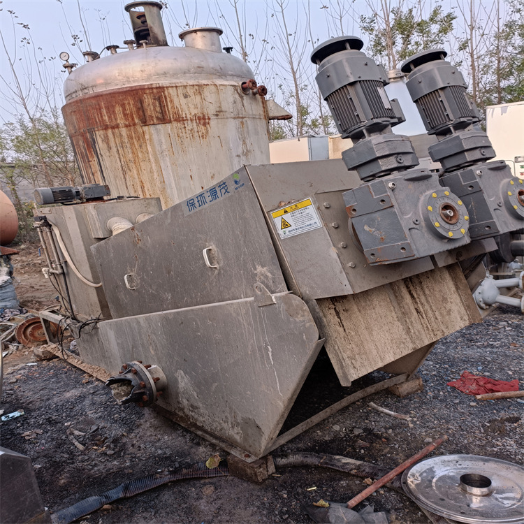 低价出售二手352叠螺脱水机 不锈钢污泥脱水机