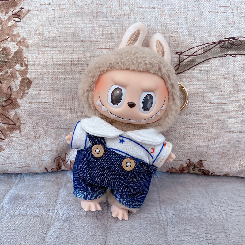 Labubu Ropa Accesorios 15cm trapo tela colgante muñeca ropa camiseta suspender pantalones traje [ropa para la venta solamente]