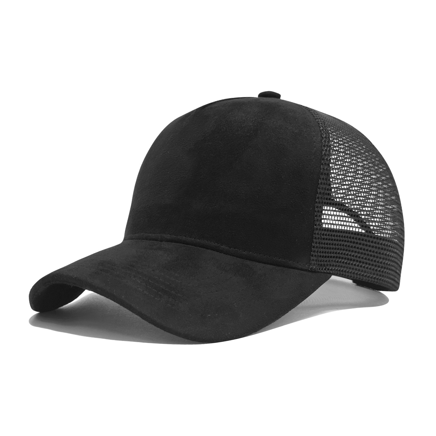 Cinco piezas de gorra de red de gamuza para hombres de verano al aire libre sombrero de protección solar sombrero de red transpirable sombrero de béisbol personalizado